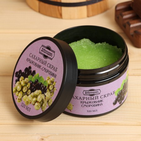 Set for the bath: Krudnik-Smorodin scrub, shower gel "Honey", washcloth-2