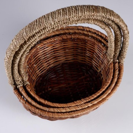 Camping set, 3 pcs, 34 × 27 × 13/39, 30 × 24 × 11/34, 27 × 21 × 10/29 cm, vine, corn-6