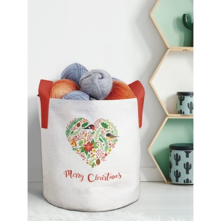 Textile bag "New Year's heart", for storing things and toys, size 30x30 cm, 18.9 liters