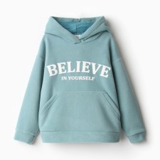 Sweatshirt for girls, menthol color, height 110 cm