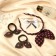 Solokha hair set (rim, 2 elastic bands, clamp) white peas