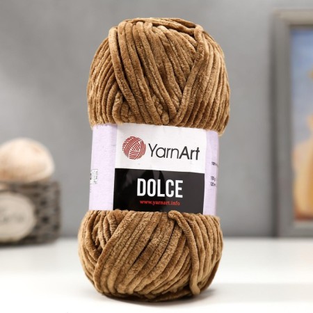 Yarn "Dolce" 100% micropoliester 120m/100g (765 beige) mix-5