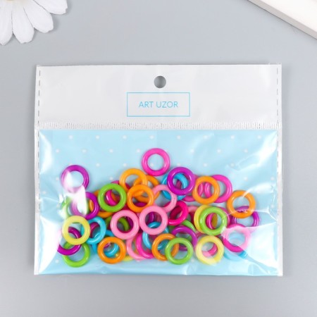 Beads for creativity plastic "Ring" Color set 50 pcs 1.3 cm-2