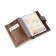 Cover for auto documents on a button, a passport department, and bills, brown color