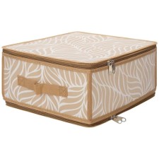 Folding box “Leaves”, 30x28x15 cm, beige