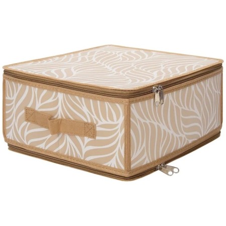Folding box “Leaves”, 30x28x15 cm, beige