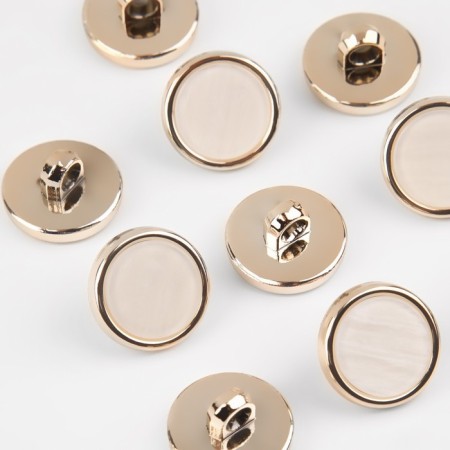 A set of plastic buttons on the leg, d = 15 mm, 10 pcs, white color-1