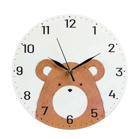 Wall clock, series: interior, "bear", discrete move, d-23 cm-3