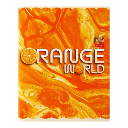 A notebook of 96 sheets in the cage "Orange world!", Cover coated cardboard, block 65g/m2, mix-2