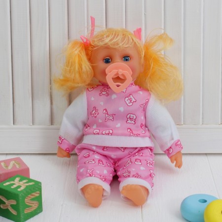 Soft doll "Girl", speaking, with a nipple, 4 sounds, color mix