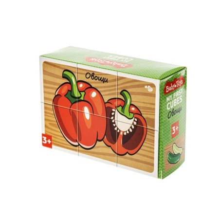 Cubes "Vegetables", without gluing, 6 pcs.-1