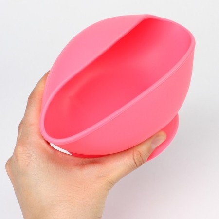 Baby plate, on the suction cup 300 ml., I crush me, 12x8x5, pink-6