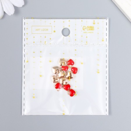 Decor for creativity metal, enamel "heart with a cantic" raspberry 1x1 cm-4