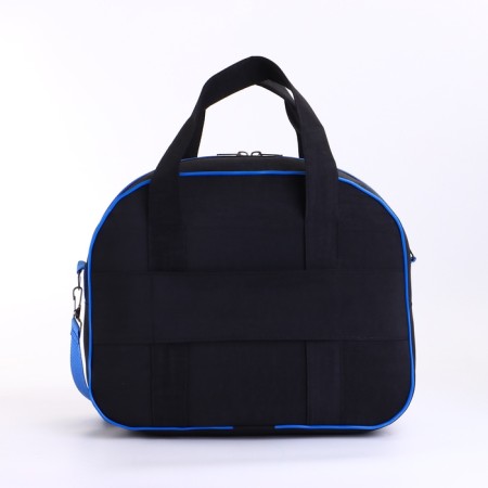 Small suitcase with a bag, 20 ", on a zipper, with an extension, the color is blue-10
