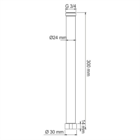 Extension cord for a shower kit Wasserkraft A132, stainless steel, chrome-1