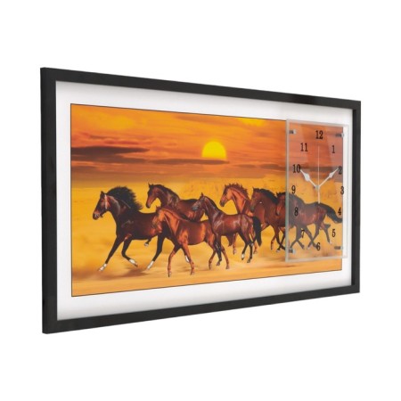 Carty clock, interior "flock of horses", 50 x 100 cm, on canvas, silent-1