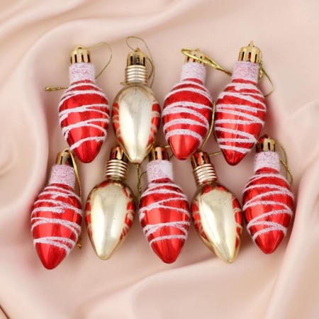 Decoration Christmas tree "light bulb" (set 9 pcs) 3x6 cm, mix