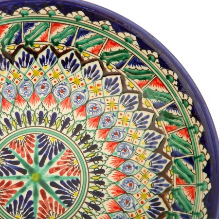 Largan Rishtan ceramics "Patterns", 33 cm, blue, deep-8