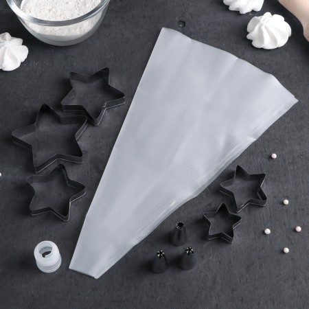 Set of confectionery "Lorien", 10 items: baking form 5 pcs "Star", 3 nozzles, adapter, bag