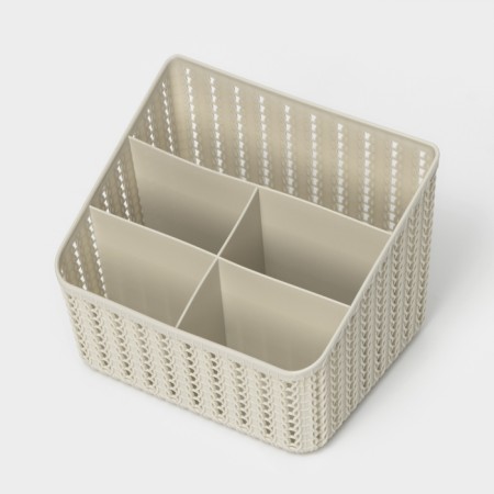 Organizer "Knitting", 5 sections, color white rattan-2