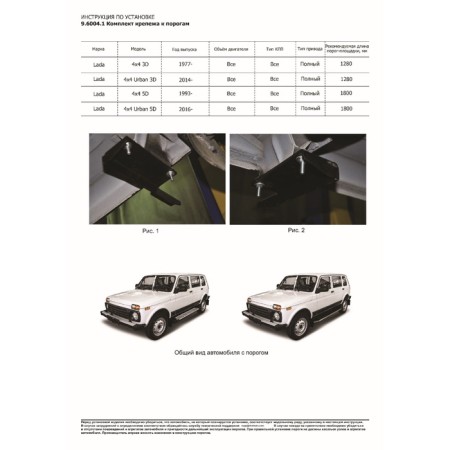 Thresholds for the car "BMW-Style Circle" Rival for VAZ 2121 (4x4) 1993-2021/Niva Legend 2121 2021-n.-4