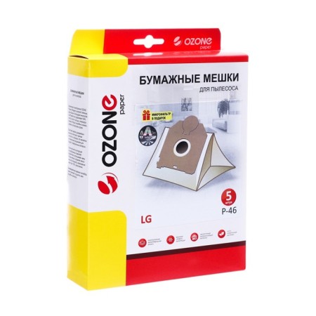 P-46 ozone-paper bag for a vacuum cleaner, 5 pcs + microfilter
