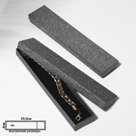 Gift box for a bracelet/chain/clock "Shine", 21 × 4 cm, black color