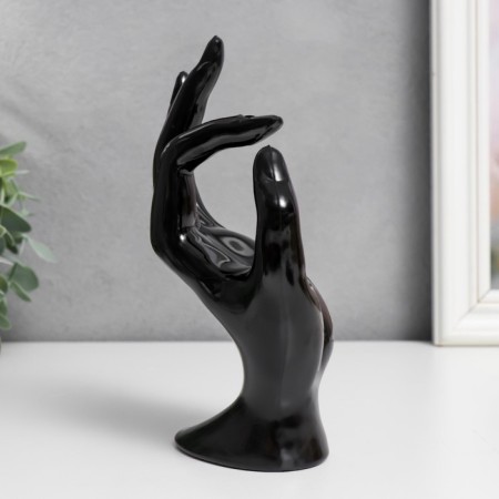 Souvenir polystone stand for jewelry "Hand" black 16.5x8 cm-3