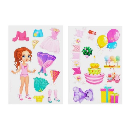 Magnetic game "Polina's Birthday" in a purse, with a doll-4