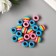 Beads for creativity plastic "striped cylinder with pink" set of 20 pcs 1x1.2x1.2 cm