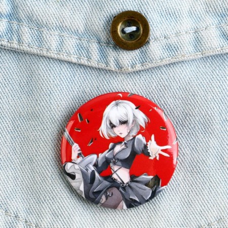Metal anime icon, “black red” set, d = 38 mm, 4 pcs.-7