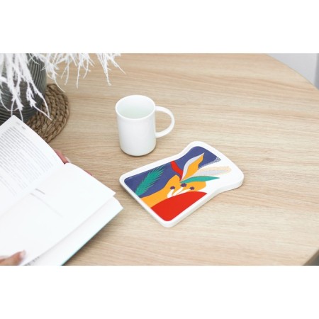 Tea couple ceramic "abstraction", mug 200 ml, saucer 17.8x13.3 cm, white color-7