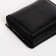 Women's wallet on the button, black color