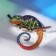 Brooch "Chameleon" Bright, color in gold