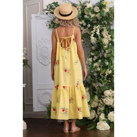 Women's dress, size 46, yellow color-6
