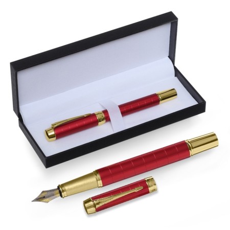 Gift Roller pen, in the leatherette case, the case is red, gold
