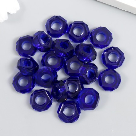 Beads for creativity Plastic "Gaika" set of 20 pcs blue 1.3x1.3x0.5 cm-2