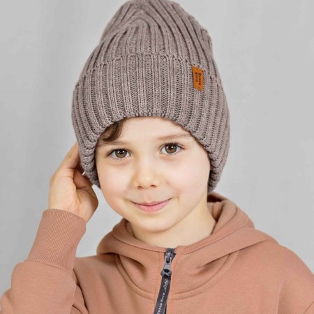 Children's hat, size 52-54 cm, coffee color