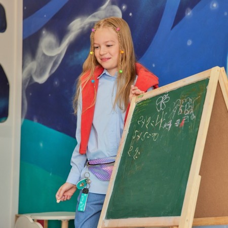 Shirt for girls minku color light blue, height 134 cm-13