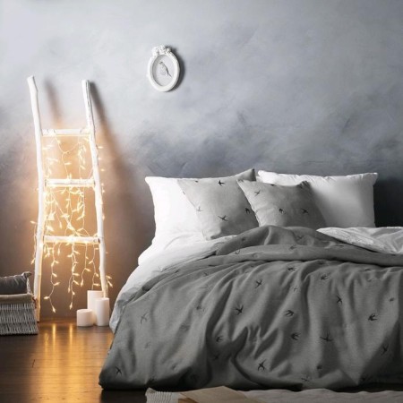 Set "Prime": a bedspread 160 x 220 cm, pillowcases 40 x 40 cm - 2 pcs, gray - beige-1