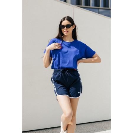 Women's shorts ise, size 46 cm, dark blue color, white-5