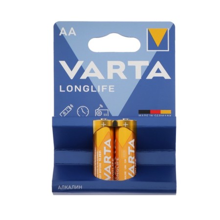 Battery Alkalin Varta Longlife, AA, LR6-2BL, 1.5V, blister, 2 pcs.-2