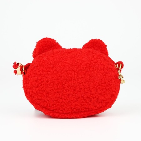 Bag's bag with lightning, long lace, red color-1