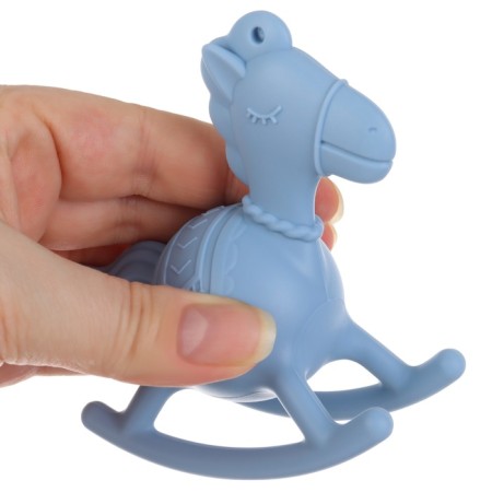 Toy - silicone cutter with a rattle "horse", blue color, crumb me-5
