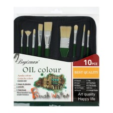 Set of brushes of bristles 10 pieces, in the pencil case on the zipper
