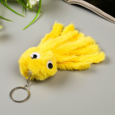 Fluffy on the ring "Little Octopus" MIX 14x5x5 cm-1