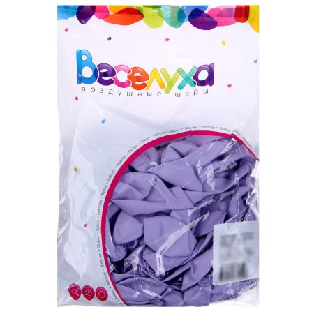 Latex ball 12 ", pastel, set 100 pcs., Lilac color-3