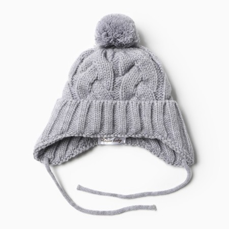 Children's hat, light gray, size 46-48 cm