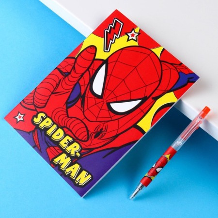 Chancellery set, notebook A6, pen, stickers, spider-man-1