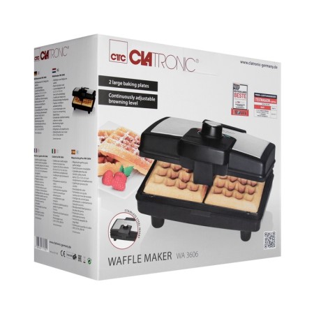 Electric waffle box Clatronic Wa 3606, 800 watts, Belgian waffles, black-2